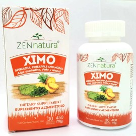 ZenNatura Ximo, Spirulina, Pineapple and Nopal - Alga Espirulina, Piña y Nopal - 30 Caps