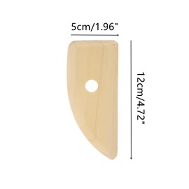 4 Pcs Pottery Ribs Wooden Clay Ceramic Sculpting Tools Clay Tool for Finishing Shaping and Smoothing Removing Finger Marks, 12cm x 5cm