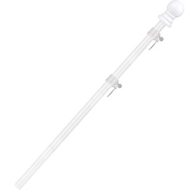 Briarwood Lane 4 Piece House Flag Pole - White x Hardware Pole