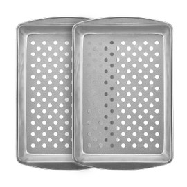 G & S Metal Products Company Grill Sensations Set of Two Large Grill Pans, Gray, GS219TH-AZ