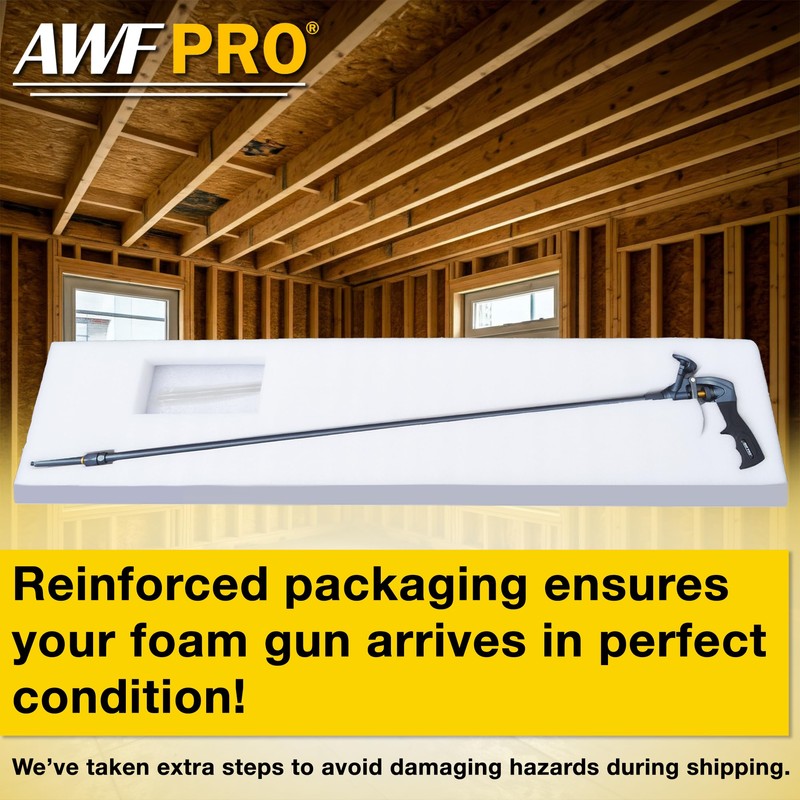 AWF PRO Spray Foam Gun 40" Long Nozzle, High Precision,