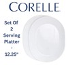 Corelle 12-1/4-Inch Serving Platter, Winter Frost White - 2-Pack with