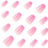 Short Press on Nails Pink Ombre Fake Nails Short Coffin