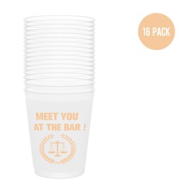 Meet You At The Bar Cups, Law School Graduation Decorations 2025, Law School Grad Cups, Class of 2025, Lawyer Graduation Party Decorations 2025 (16 Count, 16 Oz.) BZ