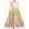 IDOPIP Flower Girl Embroidery Tulle Dress for Kids Wedding Bridesmaid