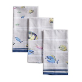 Maison d' Hermine Dish Cloth 100% Cotton Easter Kitchen Towel Absorbent, Multi-Purpose for Home, Wedding, Restaurant, Buffet Party & Camping, Poisson - Spring/Summer (Set of 3)