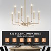 Qamra Modern Farmhouse Gold Chandelier for Dining Room, 8-Light Rustic