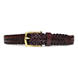 KIETH ST-02DARKBROWN Mesh Belt, Italian Leather, Dark Brown, Total Length 41.3 inches (105 cm), 1.2 inches (30 mm) Wide, Made in Japan, Braun