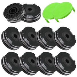 2900719 0.065" Dual Line Trimmer Replacement Spool Compatible with Greenworks 2101602 and 2101602A, 20feet 12-Pack (10-Line Spool + 2 Cap)