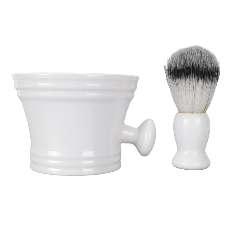 Men Beard Foaming Brush Set Soap Bowl Brush Rack Rich