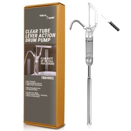 TERA PUMP - TRD490CL 15 to 55 Gal Oil Pump with Clear Polycarbonate Barrel (10oz per Stroke) Heavy Duty Lever Action for Motor Oils, Heating Oil, Heavy & Light Oils