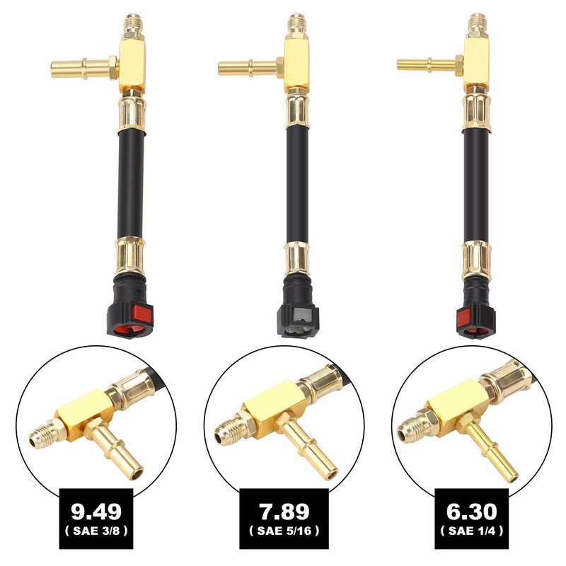 Hromee Fuel Pressure Test Kit 0-100PSI with 9.49,7.89,6.30 Fuel Line