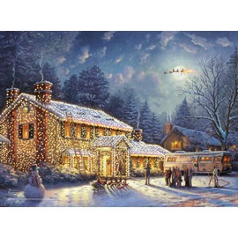 Ceaco - Thomas Kinkade - National Lampoon's Christmas Vacation - 100 Piece Jigsaw Puzzle for Families Challenging Puzzle Perfect for Game Nights - Finished Puzzle Size is 15.00 x 11.00