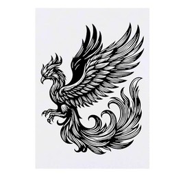 'Immortal Phoenix Bird' Temporary Tattoo - Water Resistant, Skin-Safe, Non-Toxic Transfer (TO00075527)
