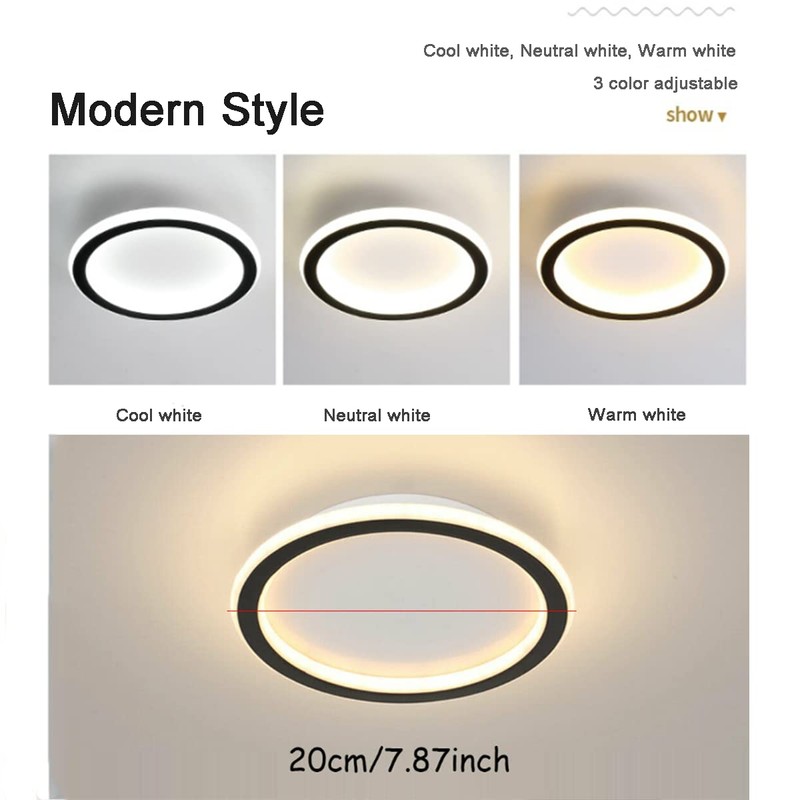 EIDEARAY Round Modern LED Ceiling Light, Small Ceiling Lamp for