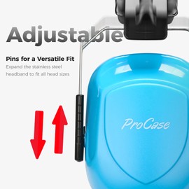 ProCase Noise Cancelling Ear Muffs, NRR 28dB Ear Protection Noise Cancelling Headphones for Adults Autism, Hearing Protection Ear Defender for Shooting Gun Range Mowing -Pure Blue