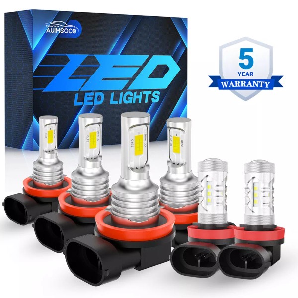 AUIMSOCO LED Headlight High Low Beam Fog Bulbs Kit For