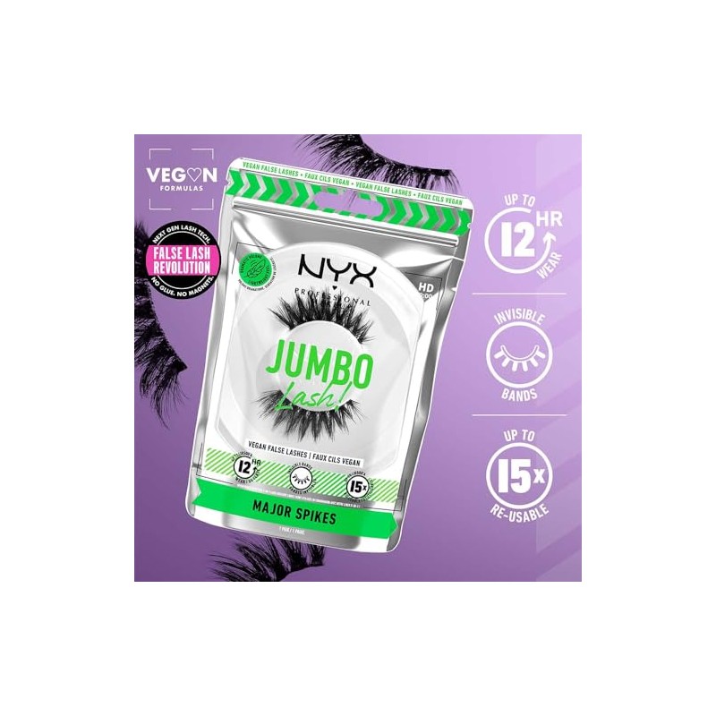 NYX Professional Makeup, Jumbo Lash, Pestañas Postizas, Major Spikes