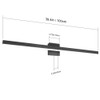 Aipsun 40 inch Modern Black Vanity Light LED Black Bathroom