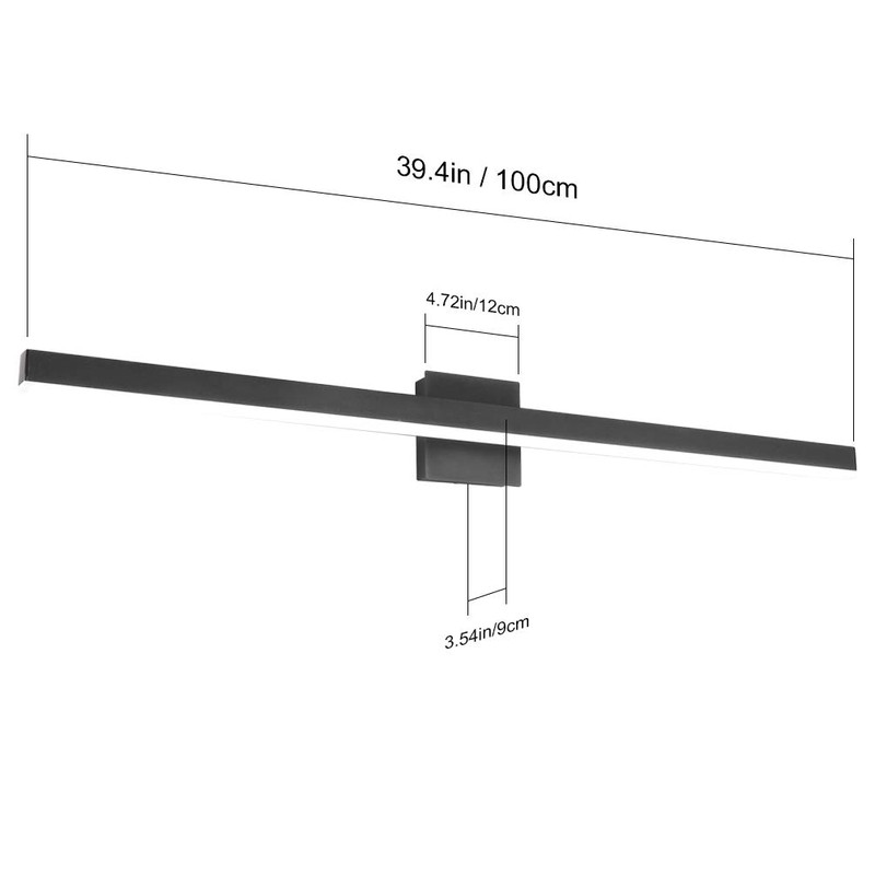 Aipsun 40 inch Modern Black Vanity Light LED Black Bathroom