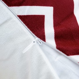 HWY 50 Red Christmas Decorative Throw Pillow Covers 20x20 Inch for Couch Sofa Living Room Bed, Cozy Bohemia Big and Small Snowflakes Print Throw Pillows Cases Set Cushion Cover Pack of 2