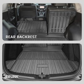 Vanseno Compatible for 2017-2022 Honda CRV Cargo Liner & Backrest Mat Trunk Mat Cargo Mats All-Weather Mat for 2017 2018 2019 2020 2021 2022 CR-V Accessories (Does not fit for Touring and Hybrid)