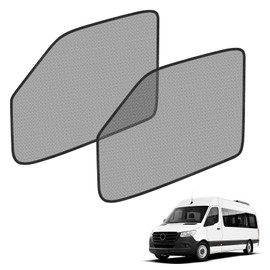 Federedevo Indoor Magnetic Window Bug Screen Compatible with Mercedes Sprinter Van 2019-2026 , Front Door Stealth Fly Mesh, Internal Mount Only Camper Van Life Accessories (2 Pack, 24 Magnets Each)