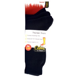 OCTAVE® Girls Thermal Socks - 1.2 TOG - 3 Pairs or 6 Pairs (UK Junior 09-12 EURO 27-30 US 10-13, Black - 6 Pairs)