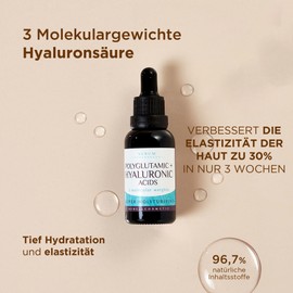 Ardaraz - Pure Hyaluronic Serum with Hyaluronic Acid and Polyglutamic Acid Concentrated Anti-Wrinkle Serum for Men and Women for More Volume and Elasticity 30 ml