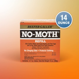 Reefer-Galler NO Moth Closet Hanger Refill Kills Clothes Moths, Carpet Beetles, and Eggs and Larvae, 7 OZ, 2 count (Pack of 1)