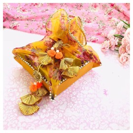 IGH Beautifully Crafted Shagun and Mithai Baskets for Weddings and Special Occasions, Indian Traditional Housewarming Return Gift. (Multi, 8x8x3 Inches) - Set of 3