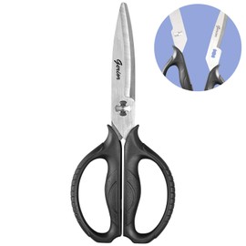 Food Scissors - Stainless Steel Kitchen Shears for Food, Chicken, Meat, Vegetables & Herbs (Black)
