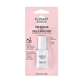 Elegant Touch Brush On Nail Glue Pink 6ml