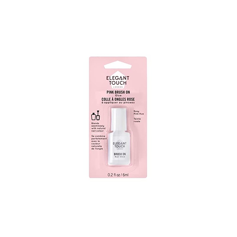Elegant Touch Brush On Nail Glue Pink 6ml