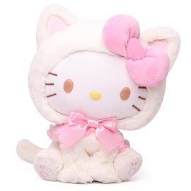 Ksopsdey Kawaii Kitty Plush Toy for Children Cartoon Plush Toy Anime Plush Fluffy Plush Toy for Children Doll Plush Birthday Christmas Gift (White)