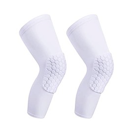 Compression Knee Pads Leg Sleeve, Hex Knee Pads for Basketball Honeycomb Anti Collision Knee Pads Long Kneepads Non-Slip Football Knee Pads for Youth 