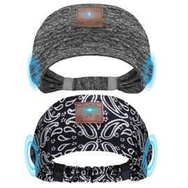 Mixiba 2PCS Sleeping Headphones, Headband Headphones with Ultra-Thin HD Stereo Speaker, Bluetooth Headband Wireless for Workouts, Insomnia, Yoga, Air Travel, Meditation