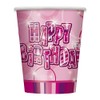 9oz Glitz Pink Birthday Paper Cups, Pack of 8