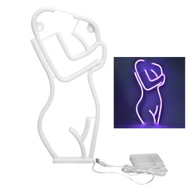 LED Neon Light Neon Sign Body Shape Art Wall Decorative Light USB Powered for Bedroom Bar Party WeddingPurple Light