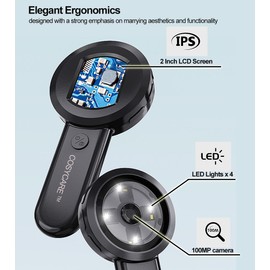 Cosycare 2.0-Pulgada LCD Microscopio Digital de Mano con Tarjeta TF de 8GB y Lector de Tarjetas USB - Magnificador Digital Portátil para inspeccionar Piel, estampillas, Monedas, joyería