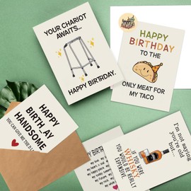 MOROLURU 25 Pack 350GSM | Birthday Cards | Birthday Cards with Envelopes & Stickers | 4x6 Inches Blank Happy Birthday Cards Assortment in Bulk for Husband, Boyfriend, Family, Friends, Kids, Him, Men