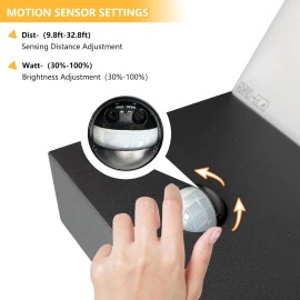 Inowel LED Outdoor Wall Light 19231 Motion Sensor Wall Sconce with Lantern Fixture Wall Mount LampColor: black Color