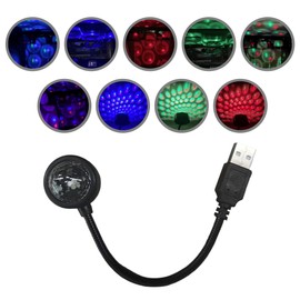 USB Car Roof Star Projector Night Light, Adjustable Car Interior Atmosphere Lamp Star Lights with 9 Modes, Portable Sound Activated LED Ambient Light for Car Decoration, Bedroom, Ceiling, Party (1PC)