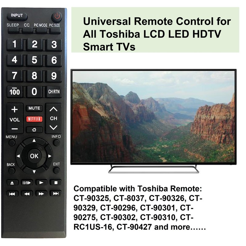 Universal Remote Control for All Toshiba TVs, LCD, LED, Smart,