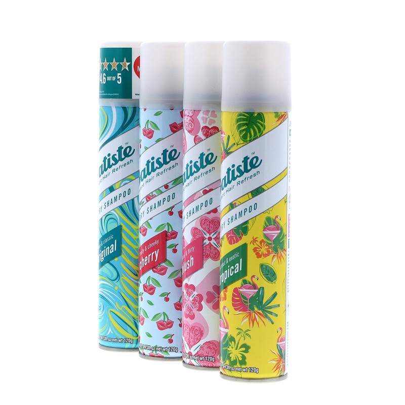 Batiste Dry Shampoo Original, Cherry, Blush, Tropical (4 pack) 6.73