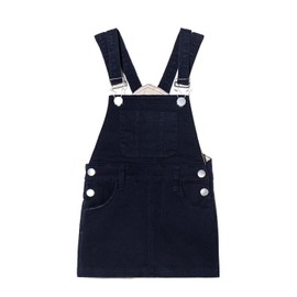 ABALACOCO Girls Casual Denim Overalls Stretch Material Dress Button Sleeveless Ajustable Strap Jean Fashion Wear 3-11T (Navy Blue,9/10 Years)