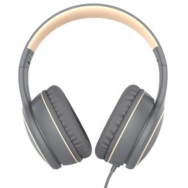 RORSOU R10 - Auriculares intrauditivos con micrófono, ligeros y plegables con cable sin enredos, auriculares portátiles con cable para smartphone, tablet, computadora MP3/4 (gris)