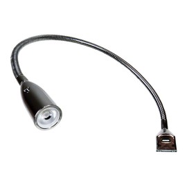 kalb Material für Möbel Flexible LED Bed Light / LED Reading Light with Integrated USB Charging Function Chrome-Plated (Set of 1 or 2 Chrome), Selection: Set of 1 Chrome