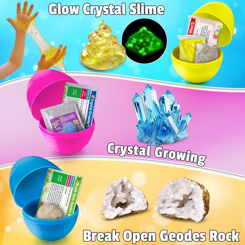 UNGLINGA 8 Experiments Eggs Easter Basket Stuffer Science Kit for