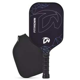 FITPROWIN Carbon Fiber Pickleball Paddles, Honeycomb Core Face with High Grit & Spin, Pro Pickle Ball Paddle with Ribbed Non-Slip Cushion Grip, Single